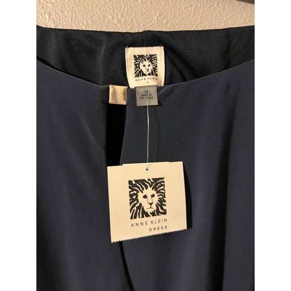 Anne Klein Dress 16 MaryEllen Navy Blue Short Sleeve Career Church NWT NEW - Picture 11 of 13